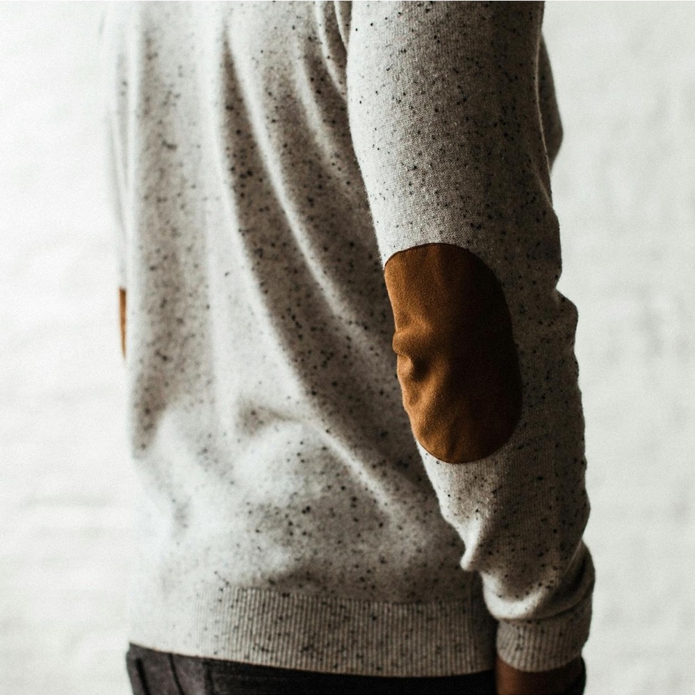 Taylor Stitch Hardtack Sweater with Suede Elbow Patches - Picture 5 of 8